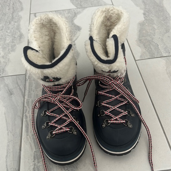 Moncler Blue Rubber Boots with Shearling Size 35 - Picture 1 of 5